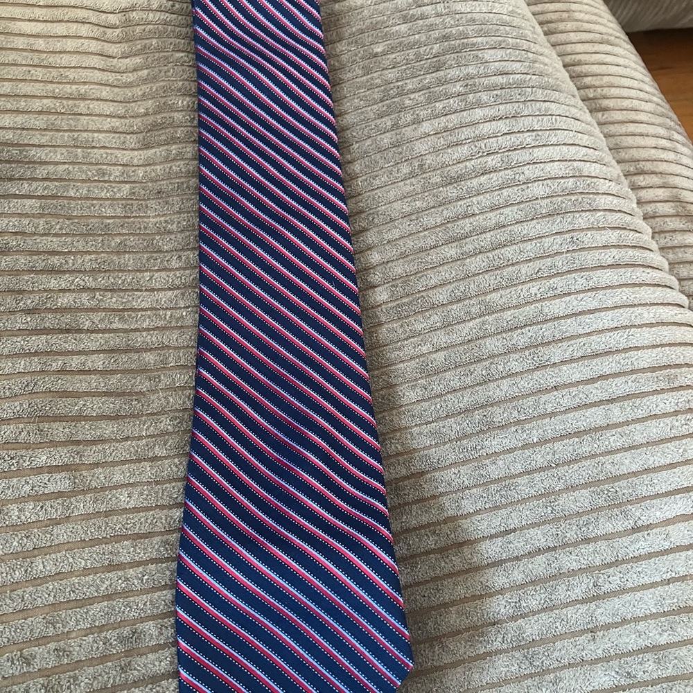 Elegant Blue and Pink Striped Men's Tie